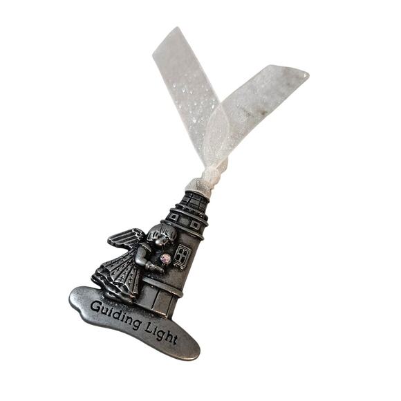 Gloria Duchin Ornament Pewter Christmas “Guiding Light” Lighthouse Memorial - Picture 1 of 7